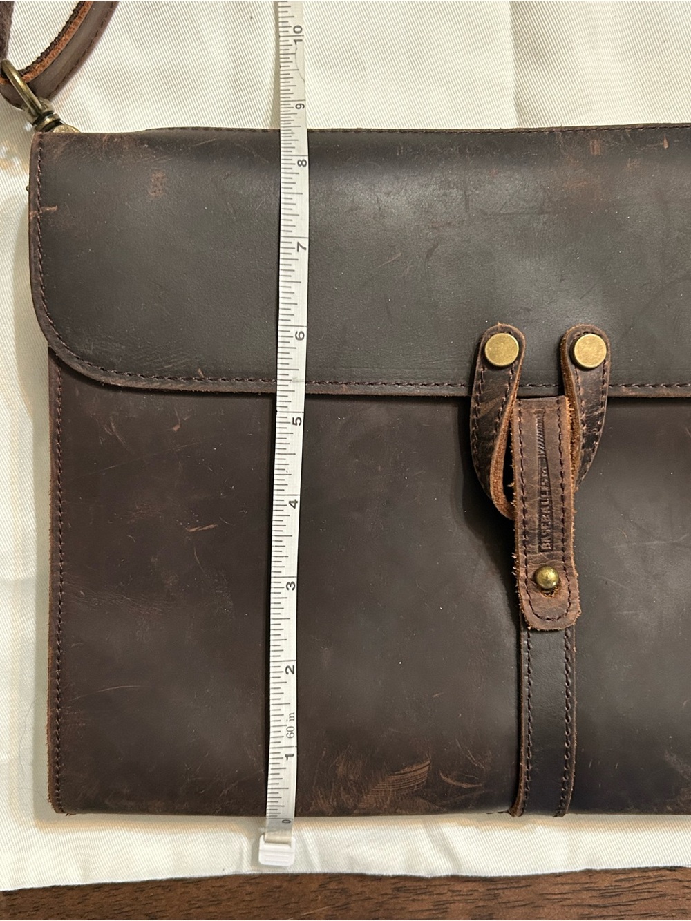 Leather Crossbody Bag in Dark Brown - Classic Women's Shoulder Bag - Picture 4 of 11